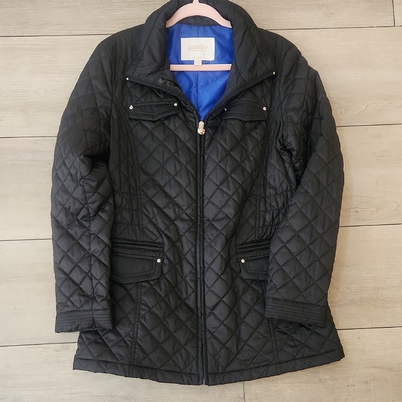 Laundry by Shelli Segal Black Quilted Jacket Size L - Picture 1 of 4